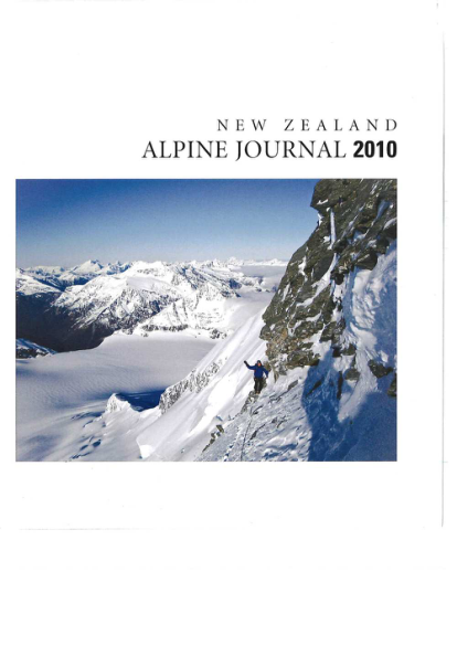 New Zealand Alpine Journal 2010 Vol 62 cover